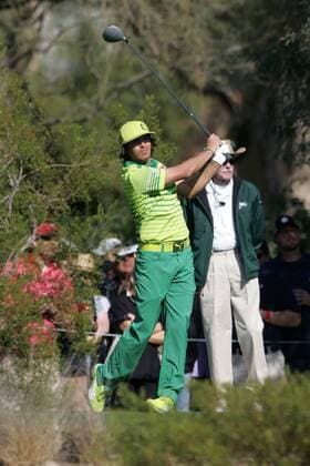 Feb. 2, 2012 - Scottsdale, Arizona, U.S - Rickie Fowler hits a shot off the tee during the first round of the Waste Management Phoenix Open in Scottsdale, Arizona. PGA Golf Herren 2012 - Feb 2 - Waste Managment Phoenix Open - ZUMAx12
