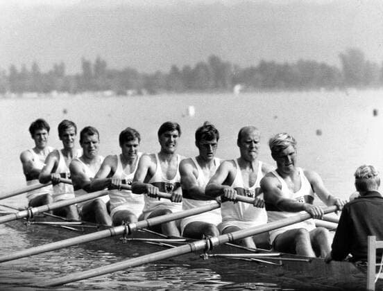 Achter BR Deutschland mit Günther Karl, Achim Winstroer, Thomas Hitzbleck, Ingo Scholz, Manfred Weinreich, Rolf Hartung, Franz Held, Bernd Gördes, Lutz Benter