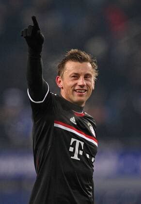 04.02.1012, Fussball 1.Bundesliga Saison 2011 2012, 20.Spieltag, Hamburger SV - FC Bayern München, in der Imtech-Arena in Hamburg. Schlußjubel Ivica Olic (München)