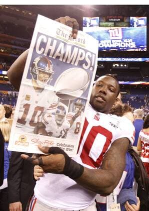February 5, 2012 - Indianapolis, Ind. - The New York Giants beat the New England Patriots 21-17 in Super Bowl XLVI at Lucas Oil Stadium in Indianapolis. NFL American Football Herren USA 2012: Super Bowl XLVI FEB 5 - ZUMAcr2