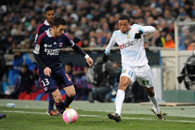 Olympique Marseille - Olympique Lyon (OL) , Loic Remy (OM) Anthony Reveillere (Lyon) xN.LeGouicxFEPx 