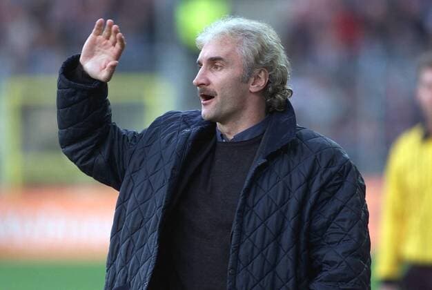 Fussball 1. Bundesliga SC Freiburg - Bayer Leverkusen 0 - 1 Rudi Völler , Trainer bayer Leverkusen