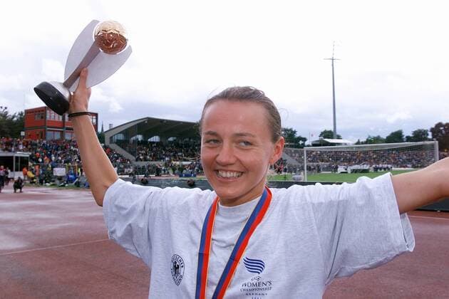 Fussball Frauen Europameisterschaft Endspiel in Ulm Deutschland - Schweden 1 : 0 Claudia Müller