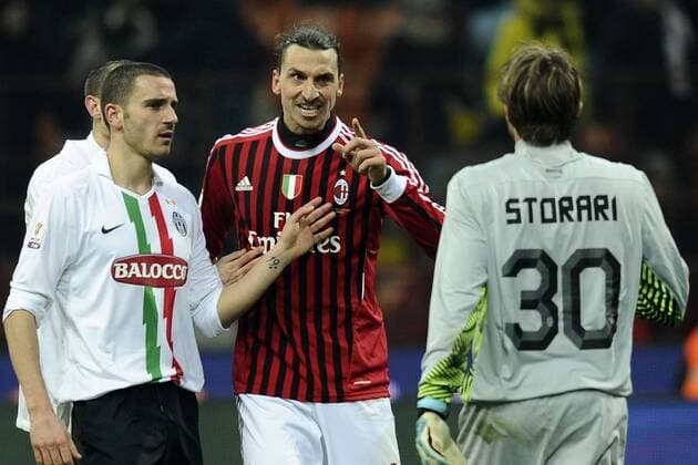 Db Milano 08 02 2012 - coppa Italia Milan-Juventus Zlatann Ibrahimovic-Marco Storari 
