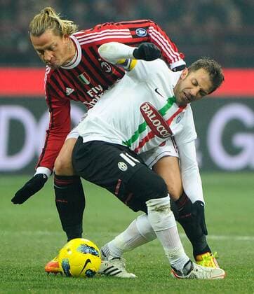 Gc Milano 08 02 2012 - coppa Italia Milan-Juventus Alessandro Del Piero-Philippe Mexes 