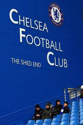 Premier League - Chelsea FC London Fans wait for kick off at the Shed End at Stamford Bridge in London - 