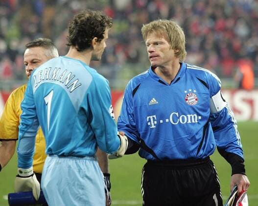 Fussball Champions League FC Bayern München - FC Arsenal London: v.l. Jens Lehmann, Oliver Kahn (FC B)