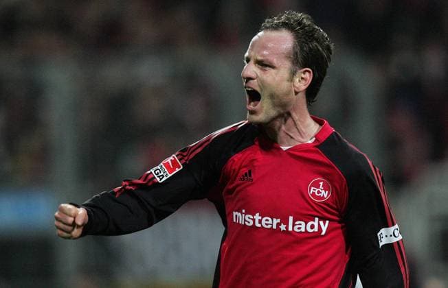 Fussball Herren 1. Bundesliga 1. FC Nürnberg - FC Bayern München : Jubel Markus Schroth (Nürnberg)