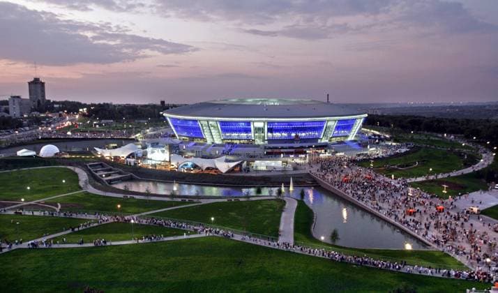 The 50,000 seat Donbass Arena, FC Shakhtar s home stadium, has opened in Donetsk, Ukraine. It is the first UEFA Elite stadium in Western Europe.  EN_00967387_0001
