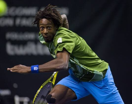 February 13, 2012: Gael Monfils in action during an exibition doubles match at the HP Pavilion in San Jose CA. Media ATP Tennis Herren Tennis 2012: SAP Open Exibition FEB 13 - ZUMAct6
