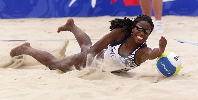 Olympische Spiele Sommerspiele Sydney 2000 Beachvolleyball Feature Annett Davis ( USA )