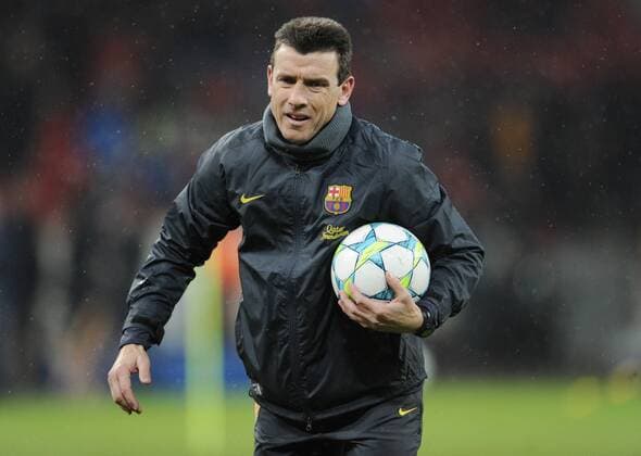 14-02-2012, Fussball, Saison 2011-2012, UEFA Champions League, Achtelfinale, Bayer 04 Leverkusen - FC Barcelona 1-3, Torwarttrainer Juan Carlos Unzue (FC Barcelona)