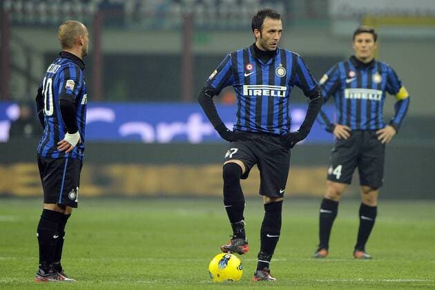 Milano 17 02 2012 - campionato di calcio serie A Inter Mailand - FC Bologna; Giampaolo Pazzini - Wesley Sneijder 