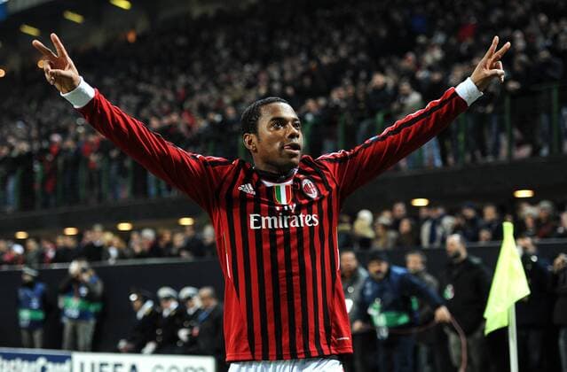 esultanza dopo il gol di ROBINHO (Milan) goal celebration Milano 15 02 2012 Stadio Giuseppe Meazza Champions League 2011 2012 Football Calcio Milan Vs Arsenal allexsabba