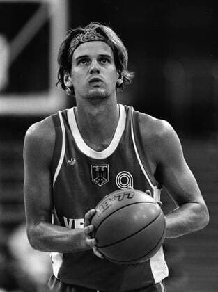 EuroBasket 2022, DBB, Historie, EM - Historie Basketball Herren Henning Harnisch (eine der Stützen der deutschen Mannschaft)bei der Basketball EM in Deutschland {