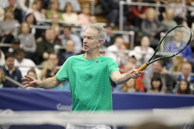 John McEnroe doubles Exhibition. John McEnroe at The Racket Club of Memphis in Memphis, TN. TENNIS: FEB 20 Regions Morgan Keegan Championships Icon120220005 EDITORIAL USE ONLY
