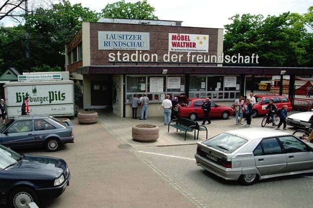 Aus Relegationsspiel zur 2. BL Saison 1996 1997 Regionalliga Nord-Ost Regionalliga Nord FC Energie Cottbus - Stadion der Freundschaft