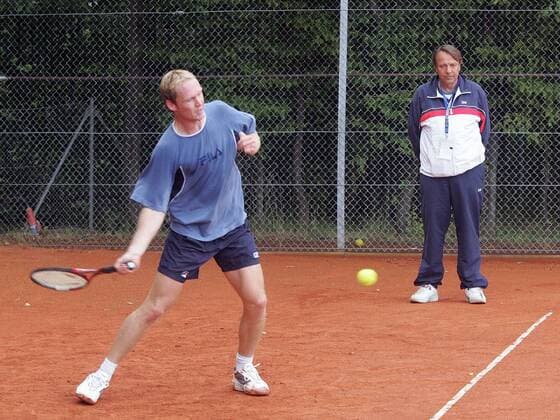 Tennis Mercedes Cup 2004 Weissenhof von links: Rainer Schüttler Dirk Hordorff