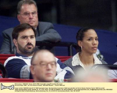 Eurocard Open 1998 : von links Mike de Palmer , BECKER Barbara ,