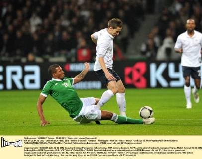 Yohan CABAYE (fra) - Jerome BOATENG (all) - Weser Stadion - Football : Allemagne France - match amical - 29 02 2012 AnthonyBIBARD FEP Panoramic 