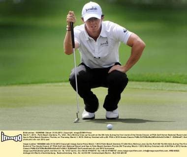 March 1, 2012 - Palm Beach Gardens, FL, USA - Rory McIlroy lines up his putt on the 9th hole during the first round of the Honda Classic at PGA Golf Herren National Resort and Spa in Palm Beach Gardens, Florida, on Thursday, March 1, 2012. McIlroy finished with a 66. PGA s 2012 Honda Classic - ZUMAm67