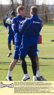 Football - Premier League - Queens Park Rangers Training Rob Hulse (left) laughing his way through QPR training. 