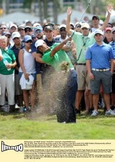 Mar 10, 2012; Tiger Woods hit out of the rough on the first hole in the third round of the WGC Cadillac Championship at Doral Golf Resort & Spa in Doral, FL. PGA Golf Herren Tour: WGC-Caldillac Championship Mar 10 - ZUMAc04