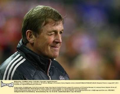 Football - Premier League - FC Liverpool vs. FC Everton Manager of Liverpool, Kenny Dalglish winks at Anfield 