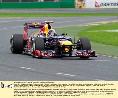 (120316) -- MELBOURNE, March 16, 2012 (Xinhua) -- German Formula One driver Sebastian Vettel of Red Bull Racing is seen during the first practice session of Australian Formula One Grand Prix at Albert Park in Melbourne, Australia on March 16, 2012. (Xinhua Bai Xue) (jyc) AUSTRALIA-MELBOURNE-F1-PRACTICE SESSION 