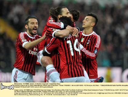 esultanza dopo il gol di Zlatan IBRAHIMOVIC (Milan) goal celebration - Parma 17 03 2012 - Serie A 2011 2012 - FC Parma vs. AC Milan - allexsabba