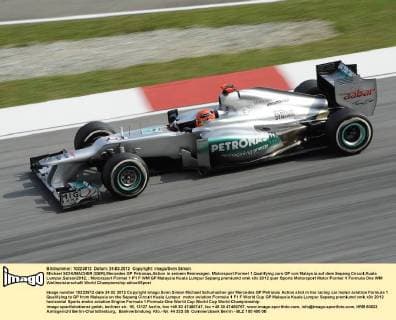 Michael SCHUMACHER (GER),Mercedes GP Petronas,Aktion in seinem Rennwagen. Motorsport:Formel 1,Qualifying zum GP von Malaysia auf dem Sepang Circuit,Kuala Lumpur,Saison2012,