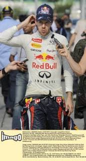 Sebastian VETTEL (GER),Red Bull Racing,Aktion,Einzelbild,angeschnittenes Einzelmotiv,Halbfigur,halbe Figur,nach dem Qualifying. Motorsport:Formel 1,Qualifying zum GP von Malaysia auf dem Sepang Circuit,Kuala Lumpur,Saison2012,