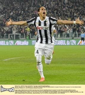 Serie A - Juventus Turin - Inter Mailand 2:0 - Jubel Martin Caceres 
