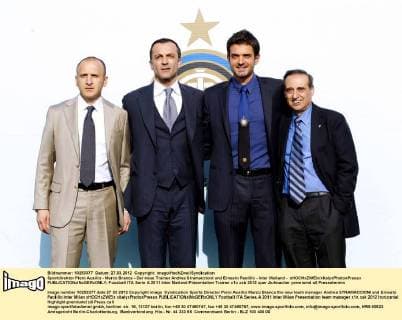 Sportdirektor Piero Ausilio - Marco Branca - Der neue Trainer Andrea Stramaccioni und Ernesto Paolillo - Inter Mailand - xHOCHxZWEIx xItalyxPhotoxPressx 