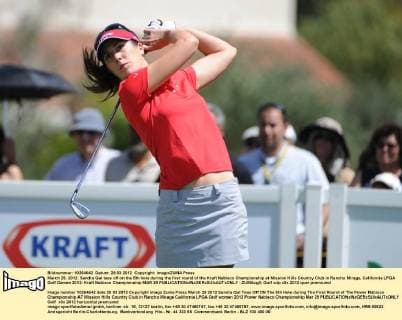 March 29, 2012: Sandra Gal tees off on the 5th hole during the first round of the Kraft Nabisco Championship at Mission Hills Country Club in Rancho Mirage, California LPGA Golf Damen 2012: Kraft Nabisco Championship MAR 29 - ZUMAcg3