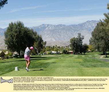 March 30, 2012 - Rancho Mirage, California, U.S - Maria Hjorth of Sweden drives the ball from the 16th tee during round 2 of Kraft Nabisco Championship held at Mission Hills Country Club in Rancho Mirage, California Kraft Nabisco Championship - Second Round - LPGA - ZUMAm30