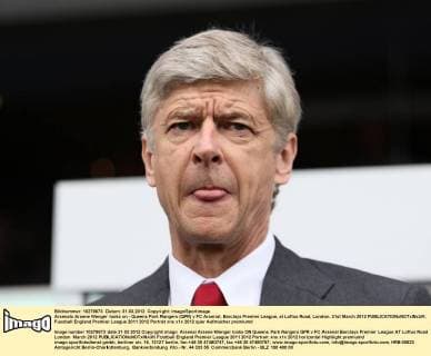 Arsenals Arsene Wenger looks on - Queens Park Rangers (QPR) v FC Arsenal, Barclays Premier League, at Loftus Road, London. 31st March 2012 EDITORIAL USE ONLY. No use with unauthorised audio, video, data, fixture lists, club league logos or live services. Online in-match use limited to 120 images, no video emulation. No use in betting, games or single club league player publications.