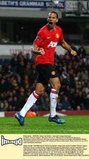 Football - Premier League - Blackburn Rovers vs. Manchester United Rio Ferdinand of Manchester United celebrates his sides second goal at Ewood Park 