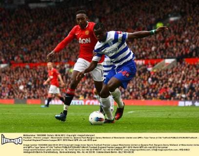 Football - Premier League - Manchester United vs. Queens Park Rangers Danny Welbeck of Manchester United and QPR s Taye Taiwo at Old Trafford 