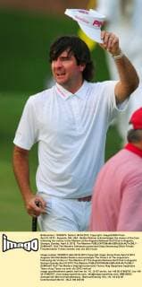April 8, 2012 - Augusta, GA, USA - Bubba Watson acknowledges the cheers of the fans following his victory in the Masters at the Augusta National Golf Club in Augusta, Georgia, Sunday, April 8, 2012. The Masters - ZUMAm67