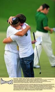 April 8, 2012 - Augusta, GA, USA - Bubba Watson is congratulated following his victory in the Masters at the Augusta National Golf Club in Augusta, Georgia, Sunday, April 8, 2012. The Masters - ZUMAm67