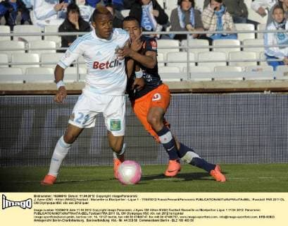 J. Ayew (OM) - Hilton (MHSC) Football : Marseille vs Montpellier - Ligue 1 - 11 04 2012 FranckPennant Panoramic 