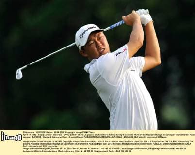 April 13, 2012 - Kuala Lumpur, Malaysia - DAVID LIPSKY of the US plays a shot on the 12th hole during the second round of the Maybank Malaysian Open golf tournament in Kuala Lumpur. Golf 2012 - Maybank Malaysian Open - Second Round - ZUMAz93