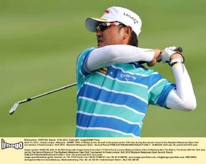 April 13, 2012 - Kuala Lumpur, Malaysia - DANNY CHIA of Malaysia hits the ball to the green on the 13th hole during the second round of the Maybank Malaysian Open Golf tournament in Kuala Lumpur. Golf 2012 - Maybank Malaysian Open - Second Round - ZUMAz93