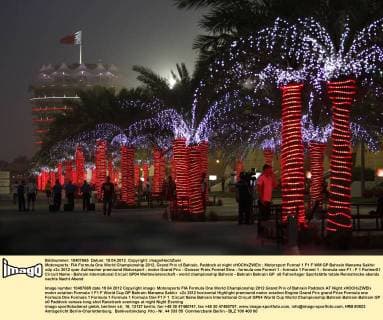 Motorsports: FIA Formula One World Championship 2012, Grand Prix of Bahrain, Paddock at night xHOCHxZWEIx