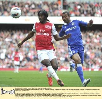 Football Premier League - Gervinho and Ashley Cole - FC Arsenal London vs. Chelsea FC London - 