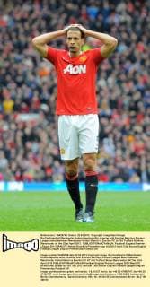 Rio Ferdinand of Manchester United dejected after drawing with Everton.Barclays Premier League match between Manchester United (ManU) vs Everton FC at Old Trafford Stadium, Manchester on the 22nd April 2012. EDITORIAL USE ONLY. No use with unauthorised audio, video, data, fixture lists, club league logos or live services. Online in-match use limited to 120 images, no video emulation. No use in betting, games or single club league player publications.