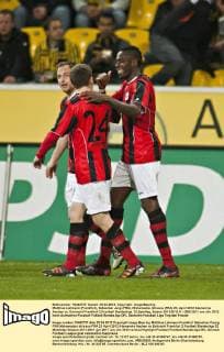 Matthias Lehmann (Frankfurt), Sebastian Jung (FRA), Mohamadou Idrissou (FRA) 23. April 2012 Alemannia Aachen vs. Eintracht Frankfurt 2.Fussball Bundesliga, 32.Spieltag, Saison 2011 2012 Â