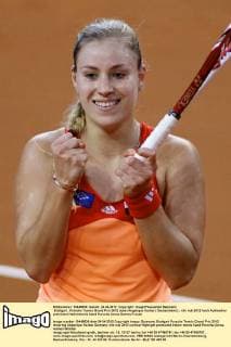 Stuttgart , Porsche Tennis Grand Prix 2012 Jubel Angelique Kerber ( Deutschland )