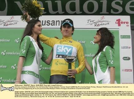 Schweiz, Lausanne 24.04.2012: Tour de Romandie Prolog Lausanne Thomas Geraint (GBR) Sky Pro Cycling Sieger Prolog